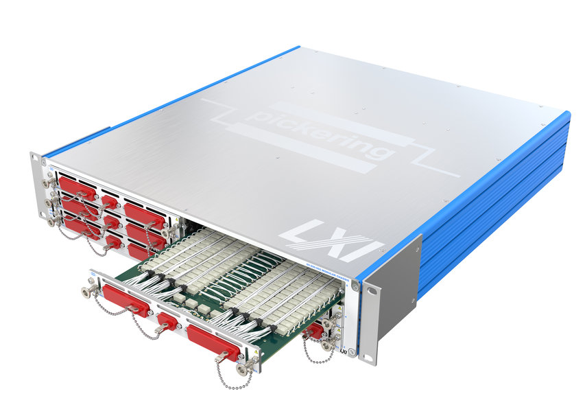 New high voltage scalable LXI matrix module from Pickering Interfaces provides flexibility up to 300x4 connections and excellent switching performance